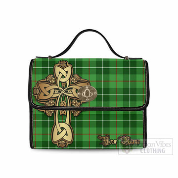 Clephane (Clephan) Tartan Waterproof Canvas Bag Golden Thistle Celtic Cross Style