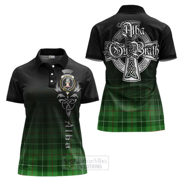 Clephane (Clephan) Tartan Women's Polo Shirt Featuring Alba Gu Brath Family Crest Celtic Inspired