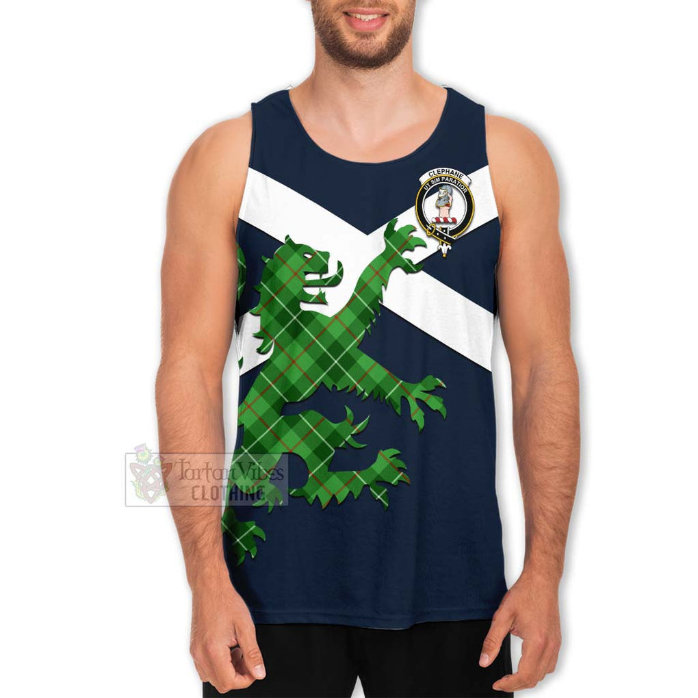 Tartan Vibes Clothing Clephane (Clephan) Tartan Lion Rampant Men's Tank Top – Proudly Display Your Heritage with Alba Gu Brath and Clan Name