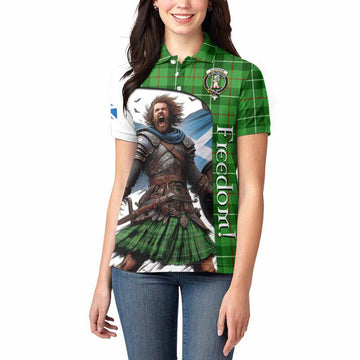 Clephane (Clephan) Crest Tartan Women's Polo Shirt Inspired by the Freedom of Scottish Warrior