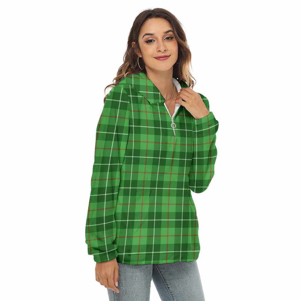 Clephane (Clephan) Tartan Women's Borg Fleece Hoodie with Half Zip Female - Tartan Vibes Clothing