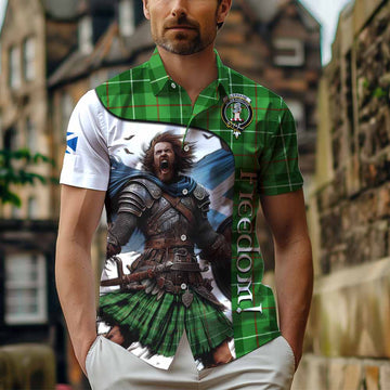 Clephane (Clephan) Crest Tartan Short Sleeve Button Shirt Inspired by the Freedom of Scottish Warrior