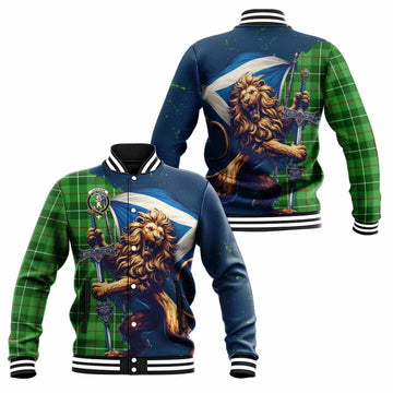 Clephane (Clephan) Tartan Family Crest Baseball Jacket with Scottish Majestic Lion