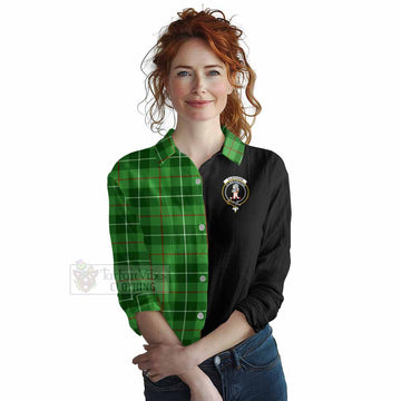 Clephane (Clephan) Tartan Women's Casual Shirt with Family Crest and Half Of Me Style