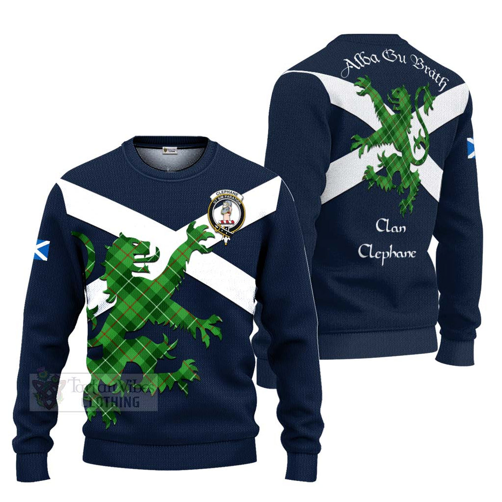 Clephane (Clephan) Tartan Lion Rampant Ugly Sweater Proudly Display Your Heritage with Alba Gu Brath and Clan Name Unisex - Tartan Vibes Clothing