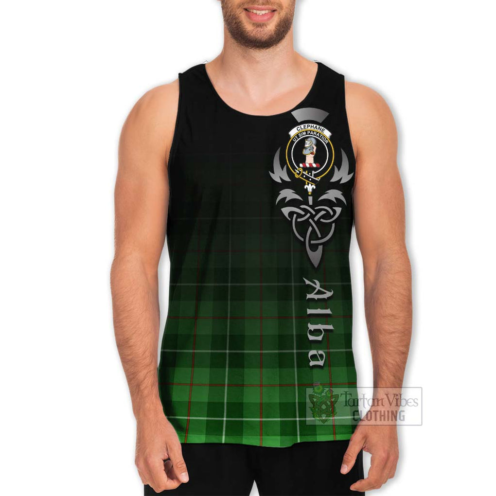 Tartan Vibes Clothing Clephane (Clephan) Tartan Men's Tank Top Featuring Alba Gu Brath Family Crest Celtic Inspired