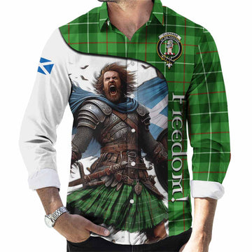 Clephane (Clephan) Crest Tartan Long Sleeve Button Shirt Inspired by the Freedom of Scottish Warrior