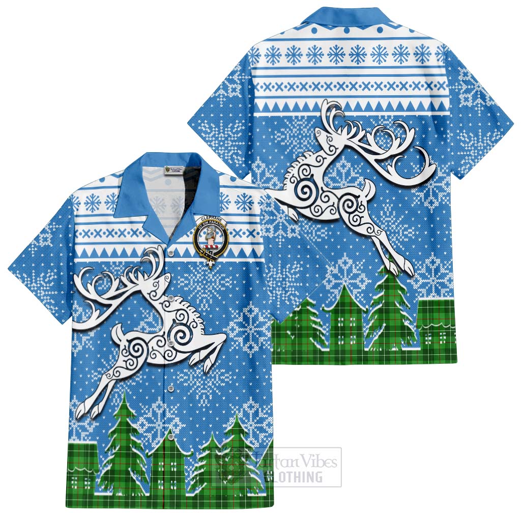 Clephane (Clephan) Clan Christmas Hawaiian Shirt Celtic Reindeer Style Kid - Tartan Vibes Clothing