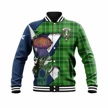 Clephane (Clephan) Tartan Family Crest Baseball Jacket Scottish Thistle Celtic Inspired Unisex - Tartan Vibes Clothing