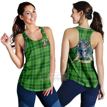 Clephane (Clephan) Tartan Women's Racerback Tanks with Family Crest Celtic Skull Style