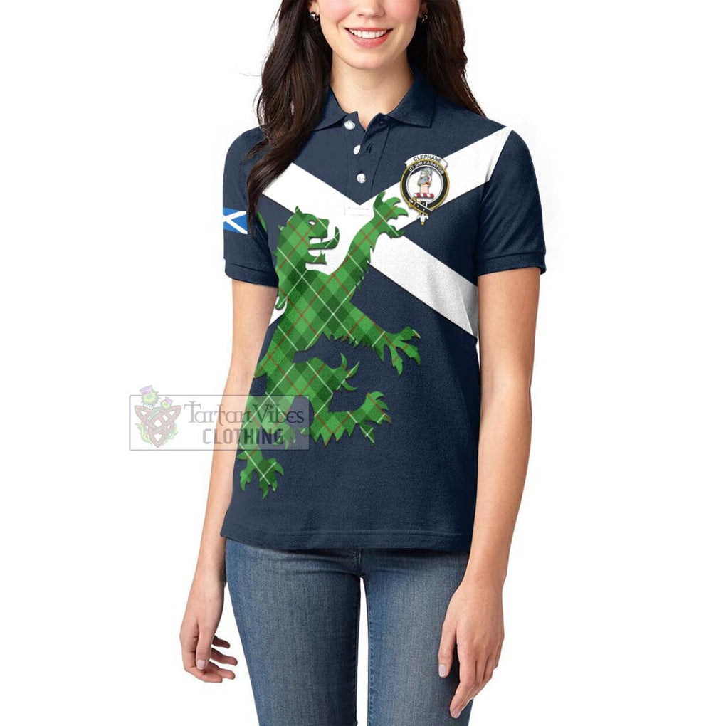 Tartan Vibes Clothing Clephane (Clephan) Tartan Lion Rampant Women's Polo Shirt – Proudly Display Your Heritage with Alba Gu Brath and Clan Name