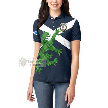 Clephane (Clephan) Tartan Lion Rampant Women's Polo Shirt Proudly Display Your Heritage with Alba Gu Brath and Clan Name