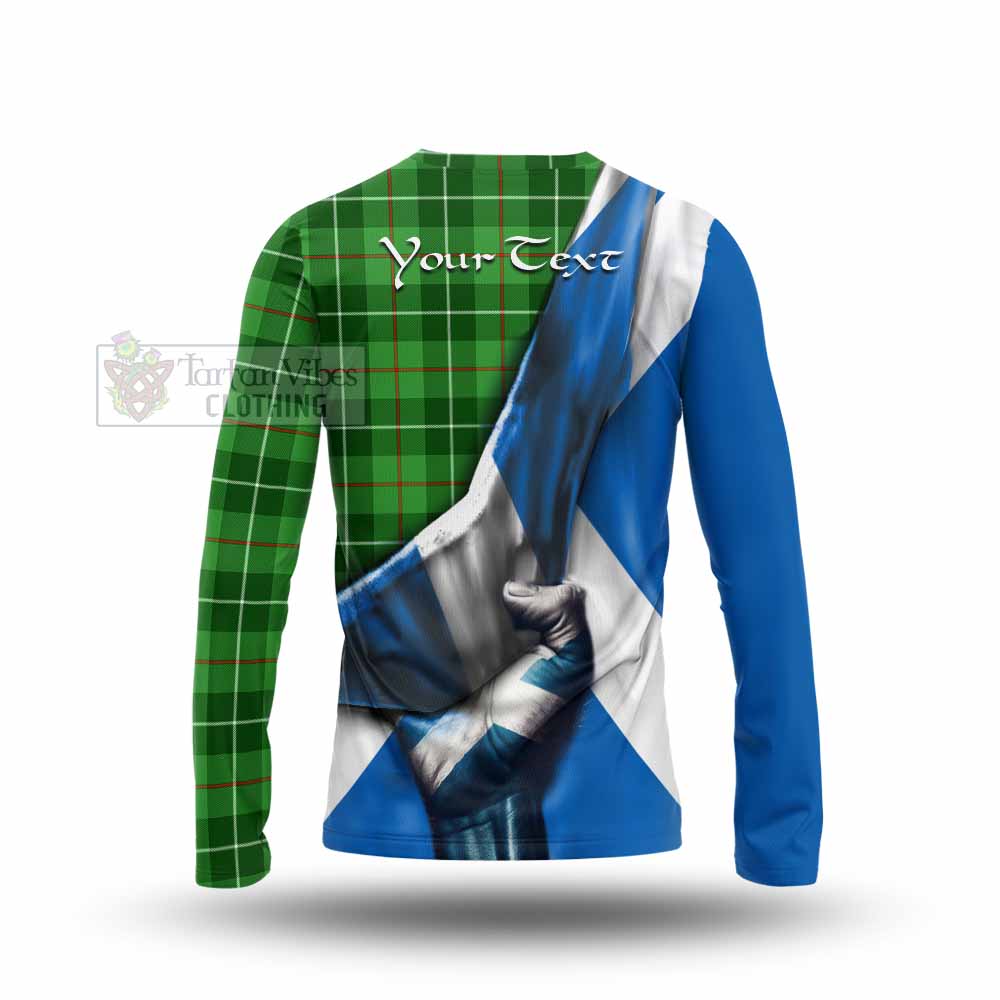 Tartan Vibes Clothing Clephane (Clephan) Tartan Long Sleeve T-Shirt with Family Crest Scotland Patriotic Style