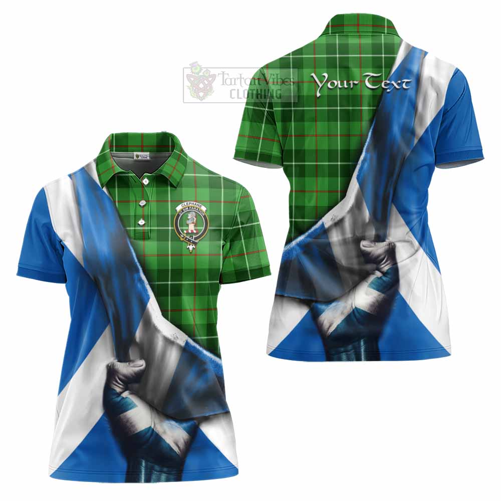 Tartan Vibes Clothing Clephane (Clephan) Tartan Women's Polo Shirt with Family Crest Scotland Patriotic Style