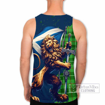 Clephane (Clephan) Tartan Family Crest Men's Tank Top with Scottish Majestic Lion