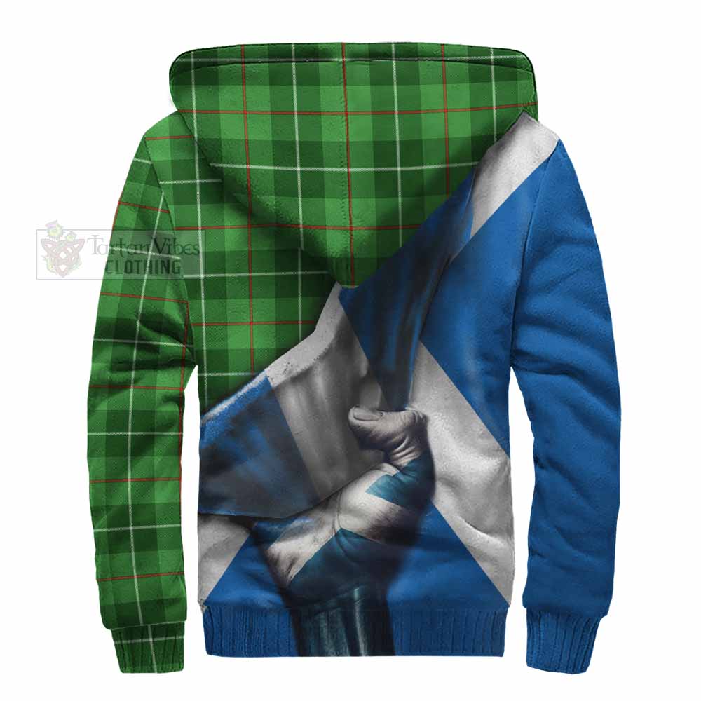 Tartan Vibes Clothing Clephane (Clephan) Tartan Sherpa Hoodie with Family Crest Scotland Patriotic Style