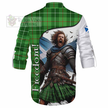 Clephane (Clephan) Crest Tartan Ghillie Kilt Shirt Inspired by the Freedom of Scottish Warrior