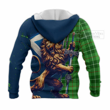 Clephane (Clephan) Tartan Family Crest Knitted Hoodie with Scottish Majestic Lion