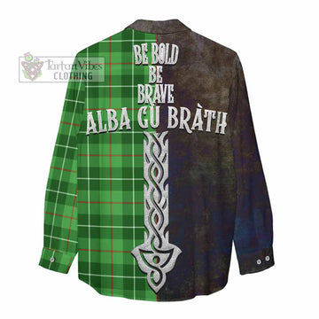 Clephane (Clephan) Tartan Family Crest Women's Casual Shirt Alba Gu Brath Be Brave Lion Ancient Style - Tartan Vibes Clothing