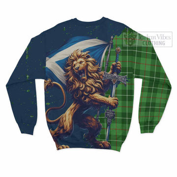 Clephane (Clephan) Tartan Family Crest Sweatshirt with Scottish Majestic Lion