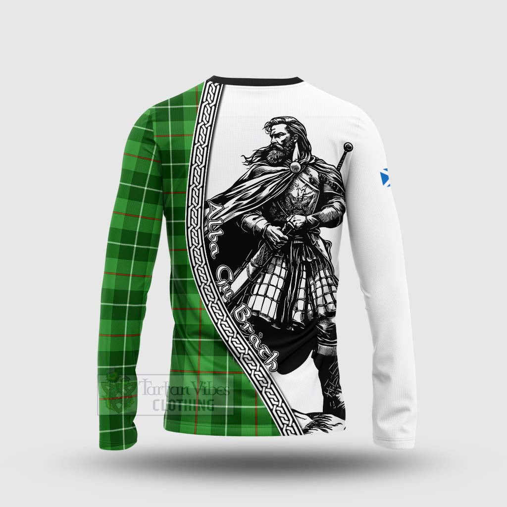 Clephane (Clephan) Tartan Clan Crest Long Sleeve T-Shirt with Highlander Warrior Celtic Style - Tartan Vibes Clothing