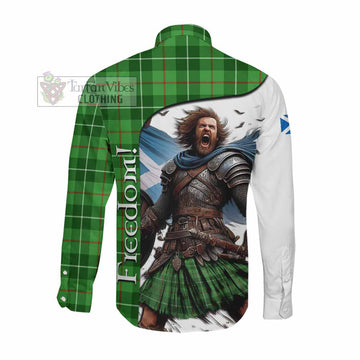 Clephane (Clephan) Crest Tartan Long Sleeve Button Shirt Inspired by the Freedom of Scottish Warrior