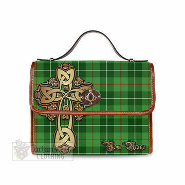 Clephane (Clephan) Tartan Waterproof Canvas Bag Golden Thistle Celtic Cross Style