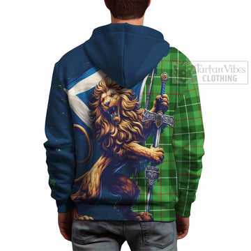 Clephane (Clephan) Tartan Family Crest Hoodie with Scottish Majestic Lion