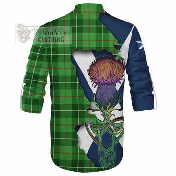 Clephane (Clephan) Tartan Family Crest Ghillie Kilt Shirt Scottish Thistle Celtic Inspired - Tartan Vibes Clothing