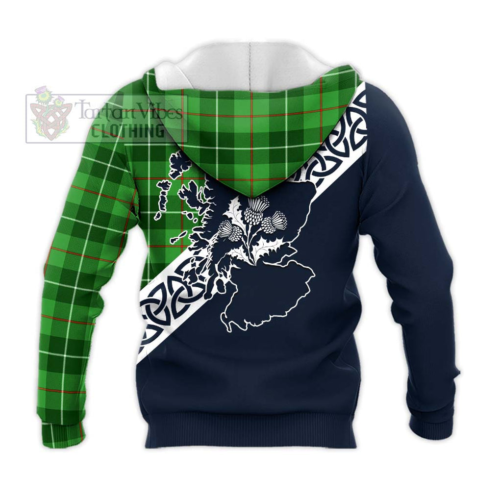 Clephane (Clephan) Tartan Knitted Hoodie Featuring Thistle and Scotland Map - Tartan Vibes Clothing
