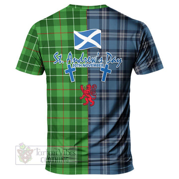 Clephane (Clephan) Tartan T-Shirt Happy St. Andrew's Day Half Tartan Style - Tartan Vibes Clothing