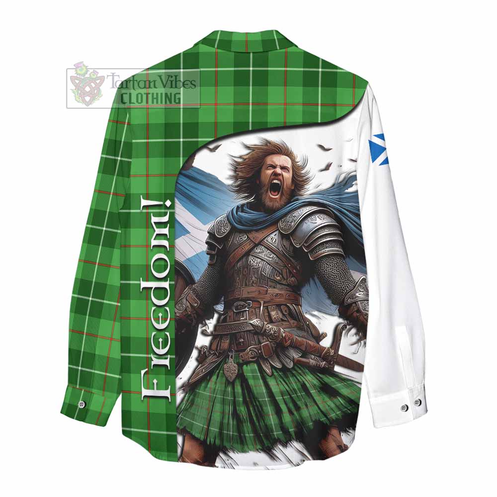 Tartan Vibes Clothing Clephane (Clephan) Crest Tartan Women's Casual Shirt Inspired by the Freedom of Scottish Warrior