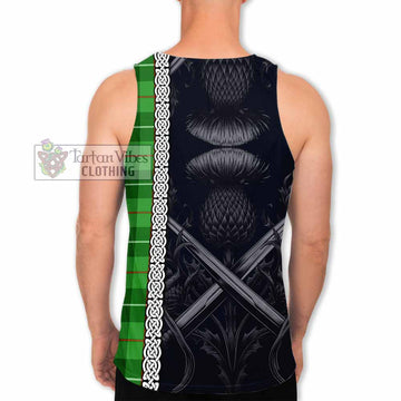 Clephane (Clephan) Tartan Men's Tank Top with Family Crest Cross Sword Thistle Celtic Vibes - Tartan Vibes Clothing