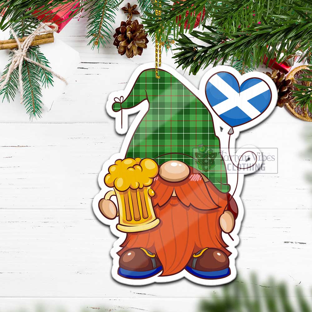 Tartan Vibes Clothing Clephane (Clephan) Tartan Gnome Holding Beer Glass Christmas Ornament with Personalized National Flag