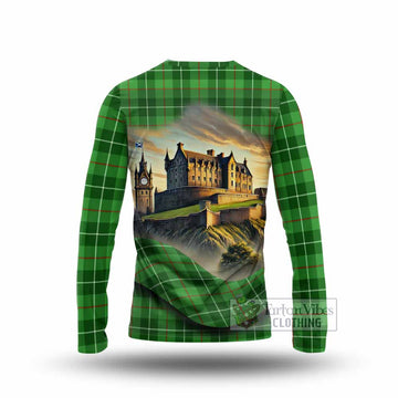 Clephane (Clephan) Tartan Family Crest Long Sleeve T-Shirt with Scottish Ancient Castle Style - Tartan Vibes Clothing
