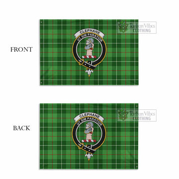 Clephane (Clephan) Tartan House Flag with Family Crest