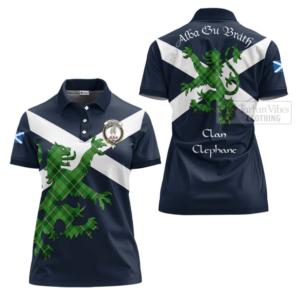 Tartan Vibes Clothing Clephane (Clephan) Tartan Lion Rampant Women's Polo Shirt – Proudly Display Your Heritage with Alba Gu Brath and Clan Name