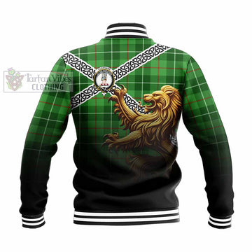 Clephane (Clephan) Crest Tartan Baseball Jacket with Golden Lion Emblem Celtic Style - Tartan Vibes Clothing