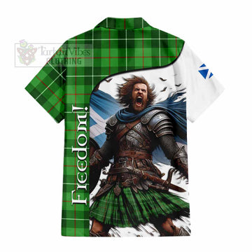 Clephane (Clephan) Crest Tartan Short Sleeve Button Shirt Inspired by the Freedom of Scottish Warrior