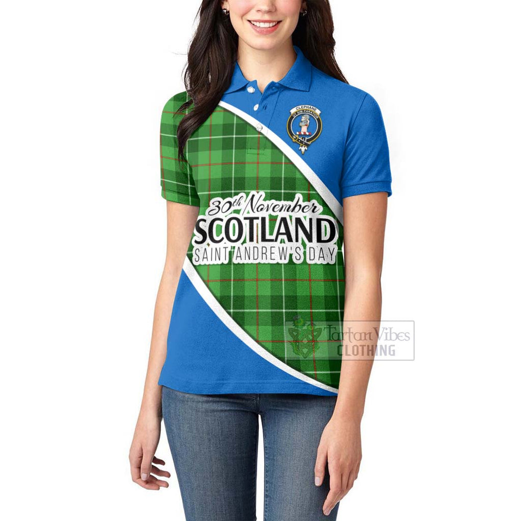 Tartan Vibes Clothing Clephane (Clephan) Family Crest Tartan Women's Polo Shirt Celebrate Saint Andrew's Day in Style