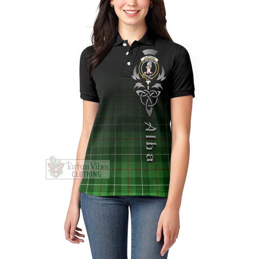 Tartan Vibes Clothing Clephane (Clephan) Tartan Women's Polo Shirt Featuring Alba Gu Brath Family Crest Celtic Inspired