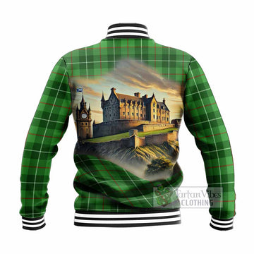 Clephane (Clephan) Tartan Family Crest Baseball Jacket with Scottish Ancient Castle Style - Tartan Vibes Clothing