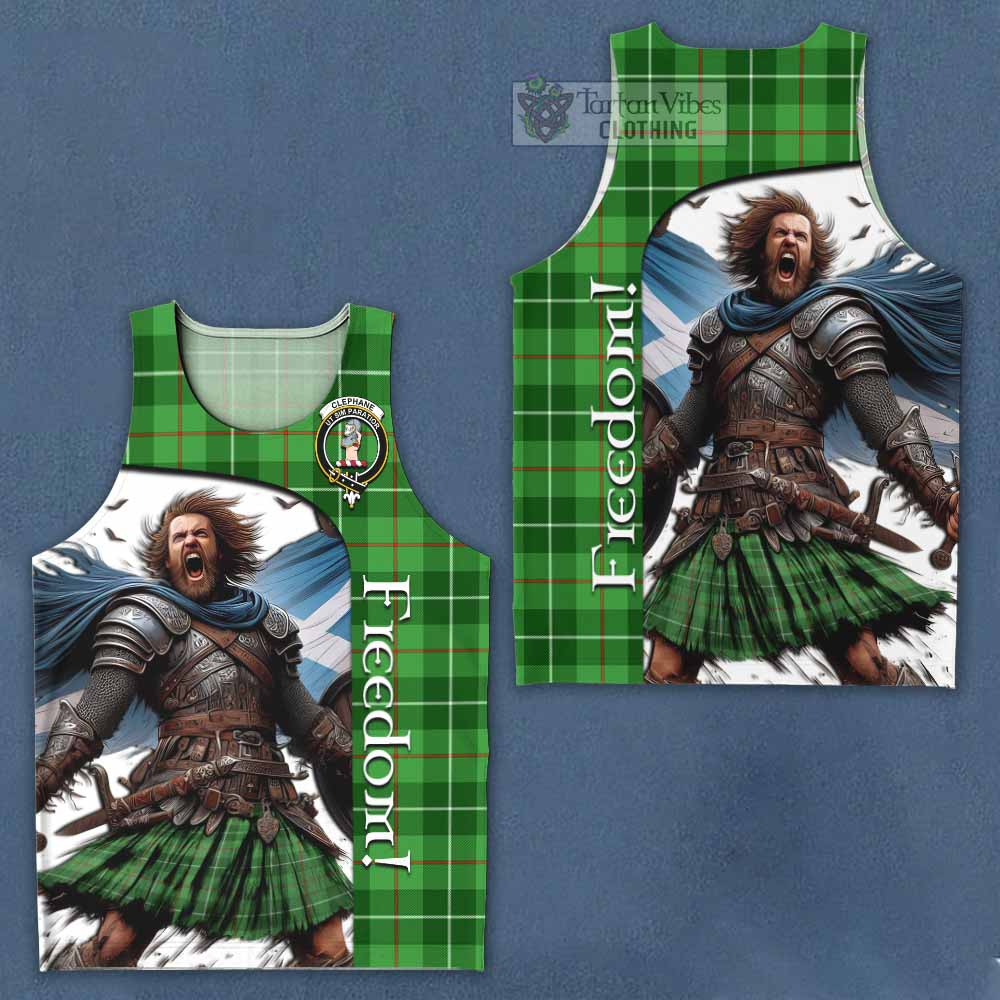 Tartan Vibes Clothing Clephane (Clephan) Crest Tartan Men's Tank Top Inspired by the Freedom of Scottish Warrior