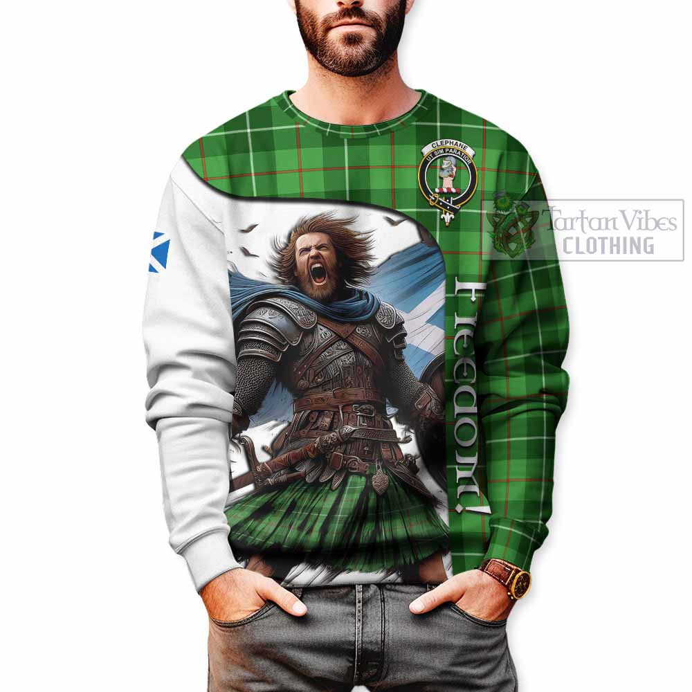 Tartan Vibes Clothing Clephane (Clephan) Crest Tartan Sweatshirt Inspired by the Freedom of Scottish Warrior