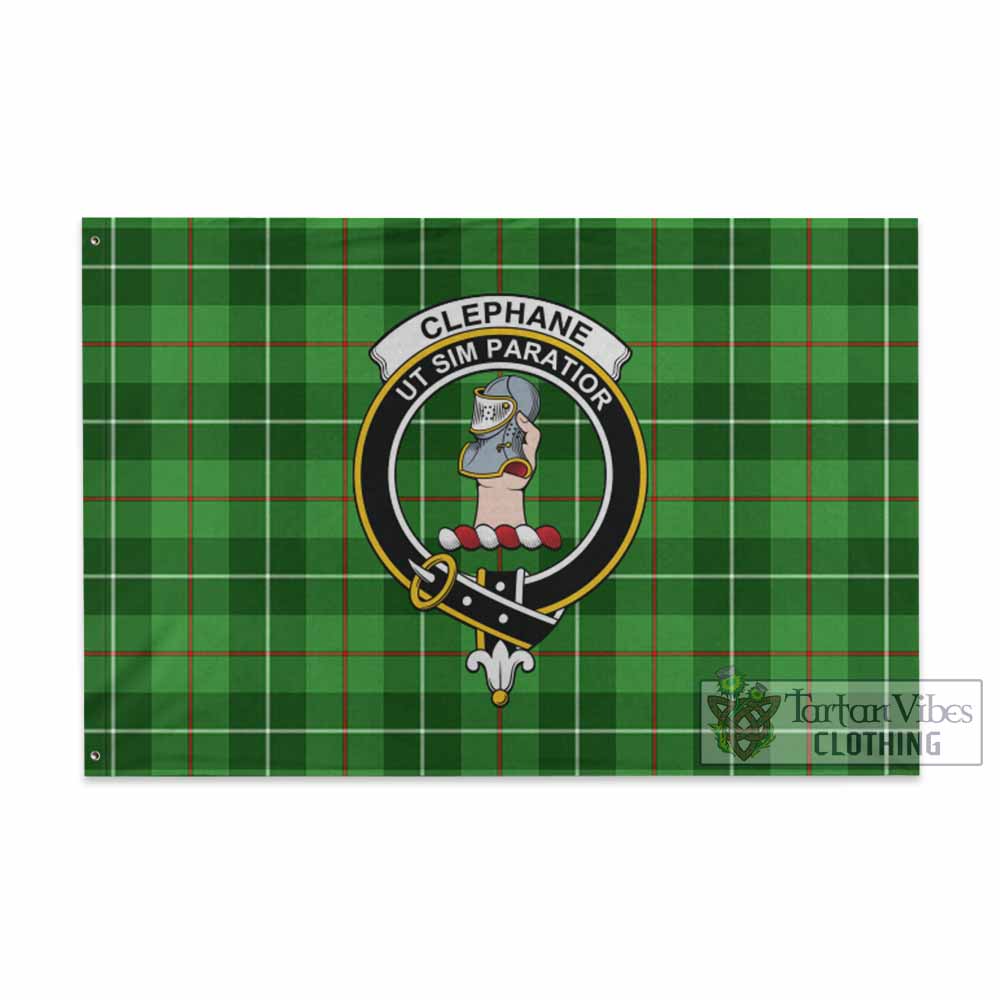 Tartan Vibes Clothing Clephane (Clephan) Tartan House Flag with Family Crest