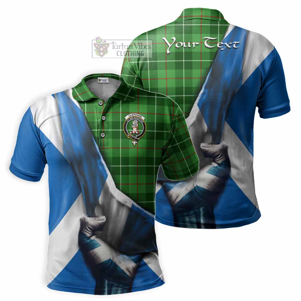 Tartan Vibes Clothing Clephane (Clephan) Tartan Polo Shirt with Family Crest Scotland Patriotic Style