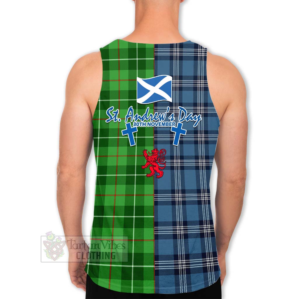 Tartan Vibes Clothing Clephane (Clephan) Tartan Men's Tank Top Happy St. Andrew's Day Half Tartan Style