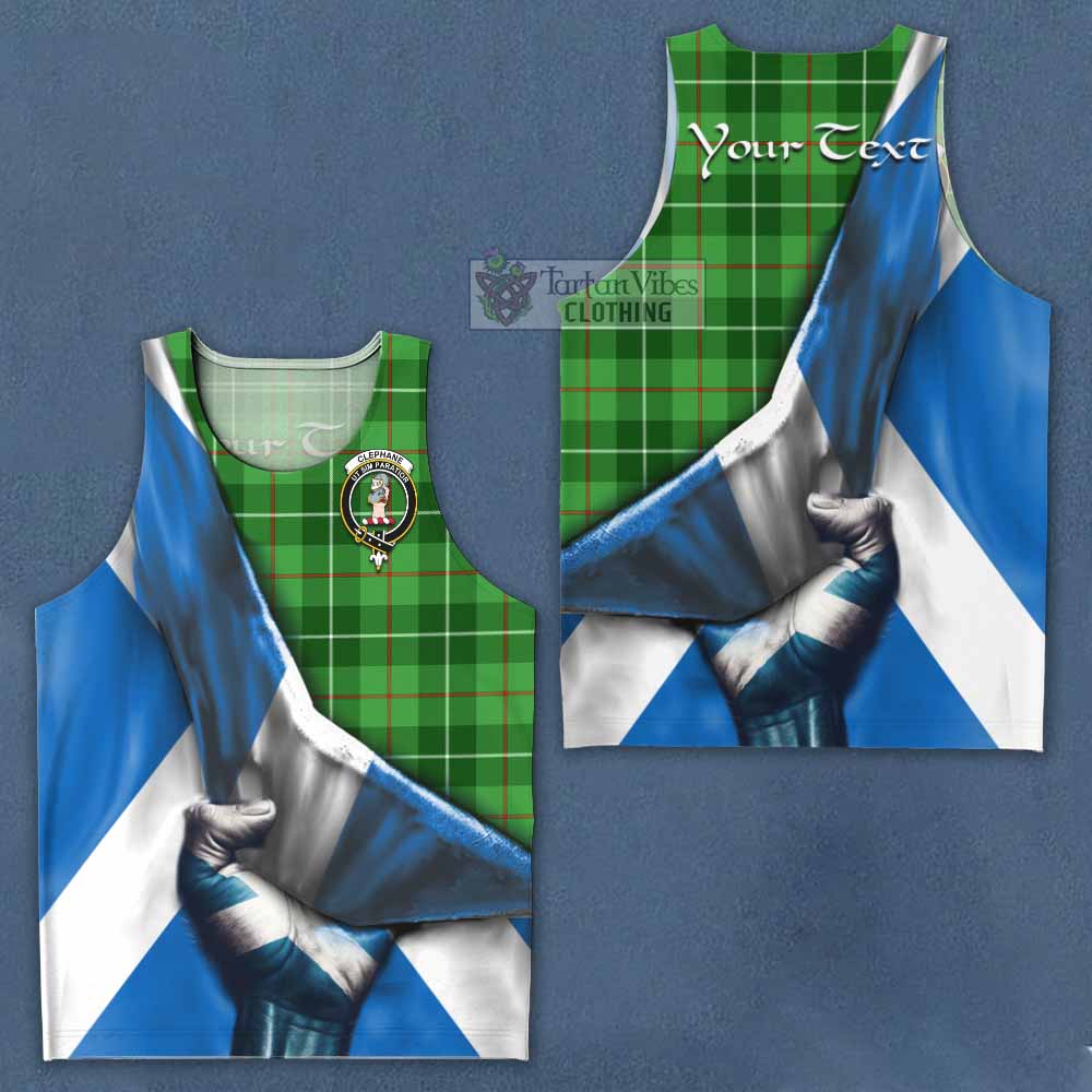 Tartan Vibes Clothing Clephane (Clephan) Tartan Men's Tank Top with Family Crest Scotland Patriotic Style