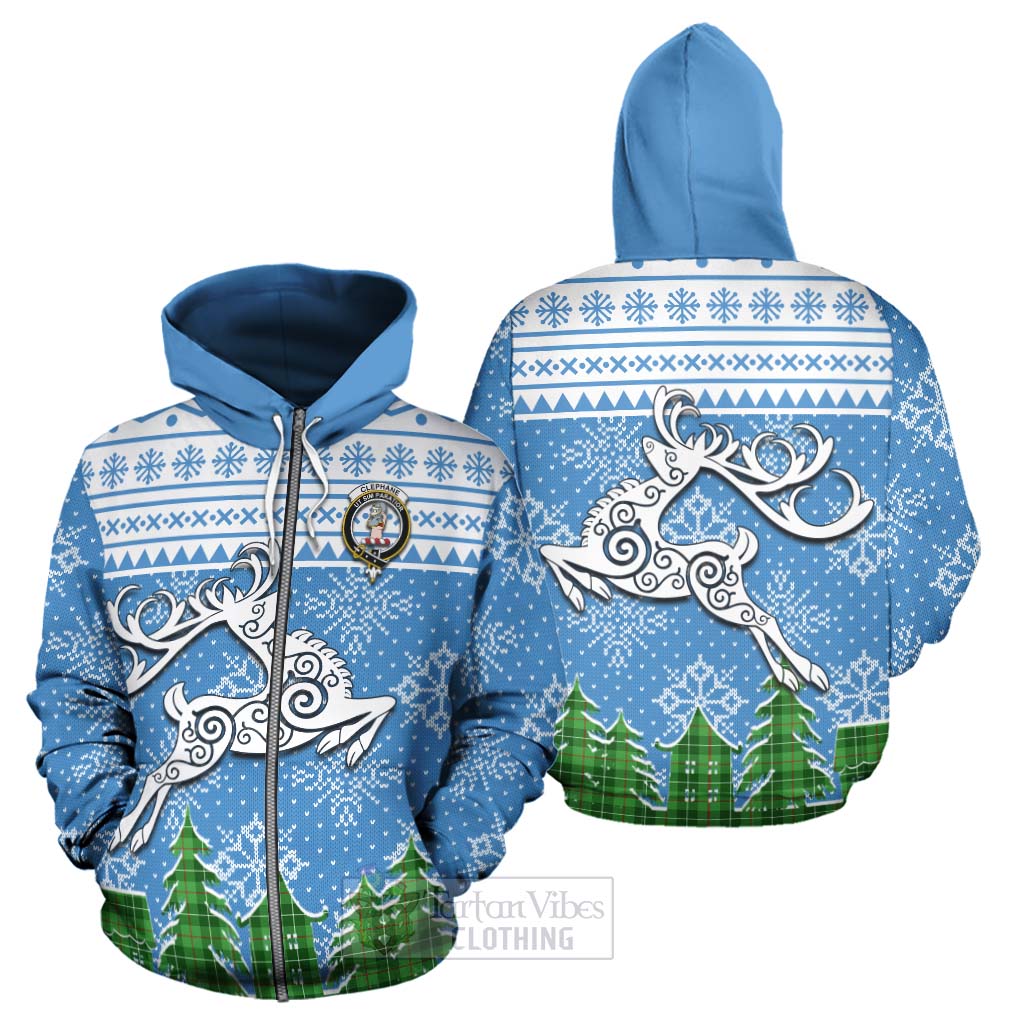 Tartan Vibes Clothing Clephane (Clephan) Clan Christmas Hoodie Celtic Reindeer Style