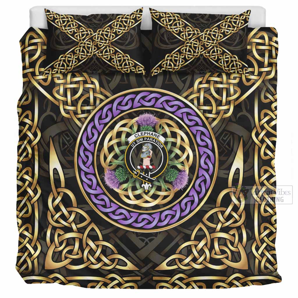Clephane (Clephan) Clan Crest Bedding Set Celtic Scottish Thistle UK Bedding Set UK Super King 104*94 inch - Tartan Vibes Clothing